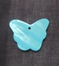 Large Blue Shell Butterfly Shaped Pendant