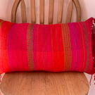   Rectangular shaped cushion with fringing detai, hand crafted from British wool