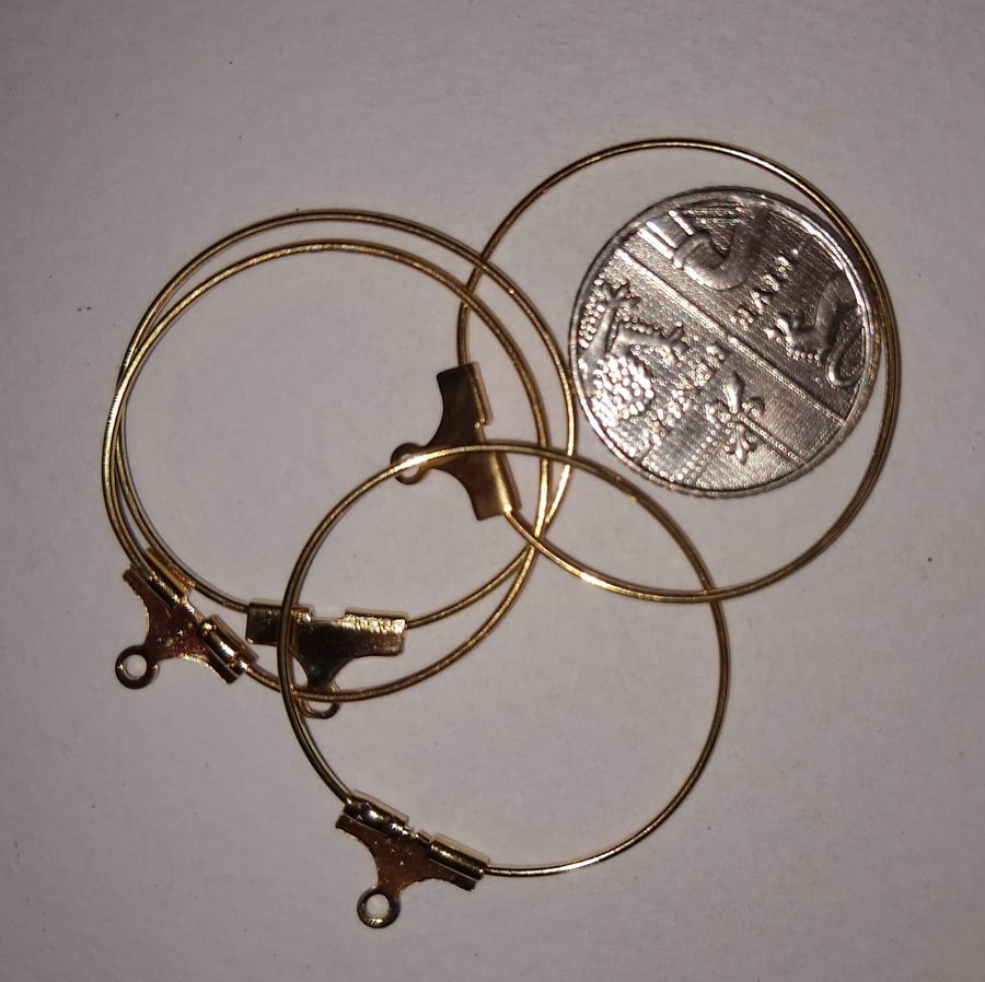 Gold Earring Making Findings : Hoops, Hooks and Pins x 10 pairs (20)