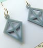 3D Printed Geometric Diamond Shape Drop Earrings on Sterling Silver Ear Hooks - Image 3