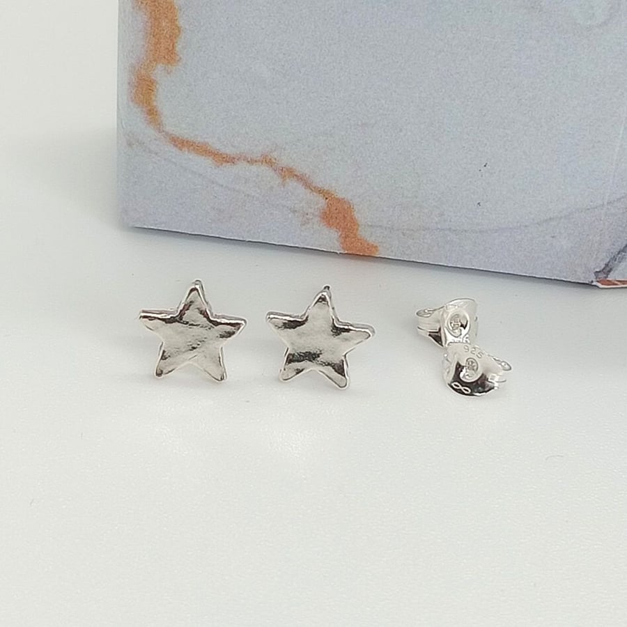 Star stud earrings sterling silver 