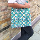 Handmade tote bag Italian tiles fabric