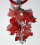Red & Silver Lucite Flower Necklace - Image 6