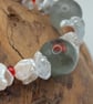 Kepler 1598b. African Bloodstone and Silver Keshi Pearl Stone Bracelet by BDS