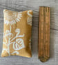 Ochre Linen Cotton  Fabric Tissue Holder  - Image 3