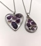 Handmade Amethyst Resin Pendant: Natural Gemstone Chips Necklace