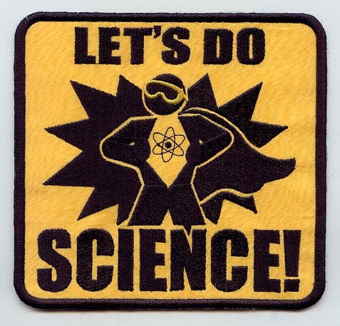 Let's Do Science Embroidered patches for jackets, sweatshirts & bags.