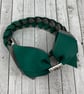 School Hunter Green and Grey Pleated Bun Wrap - Image 2