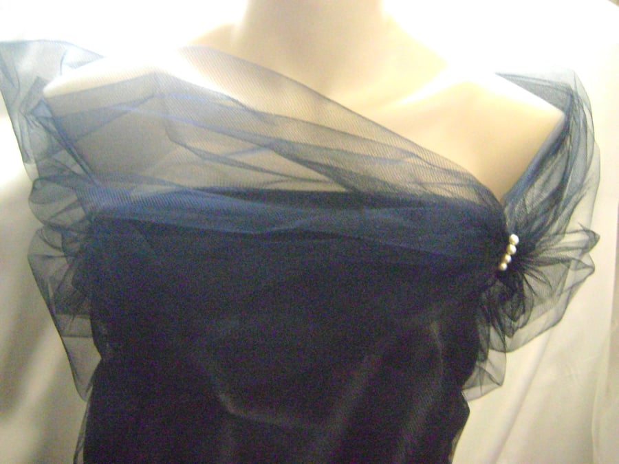 Sheer Black Tulle Wrap  - Sizes 6 - 24 Available