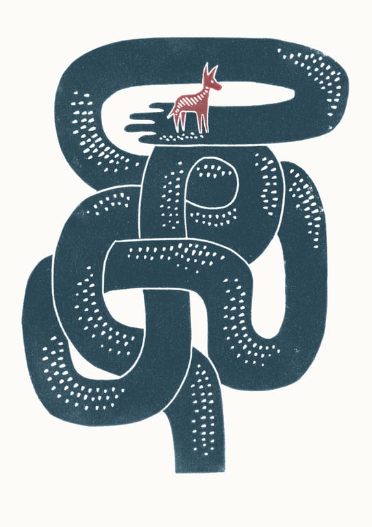 Donkey Puzzle A3 poster print