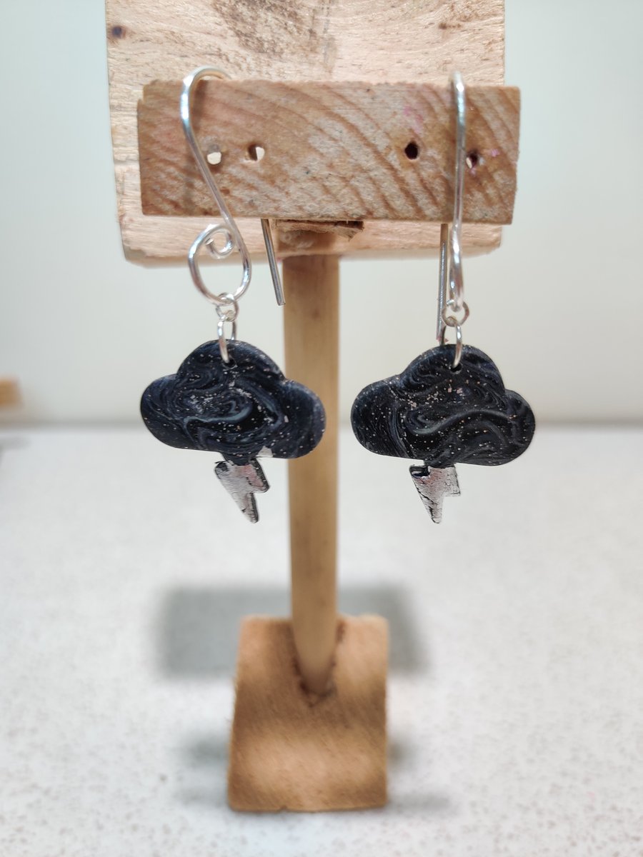 Thunder and lightening earrings 