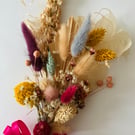 Dried Palm Spear Brights & Pastels Mixed Dried Flower Keepsake Arrangement