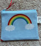 Rainbow purse, Coin purse, Handmade in the UK