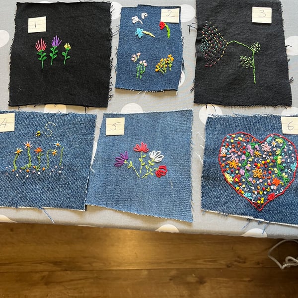 Embroidered patches. 