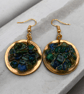Chrysocolla Copper Geode Earrings - Free Postage - Image 9