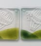 Set of two barware coasters, fused glass hot air balloon wine set, mug mats, avi - Image 6