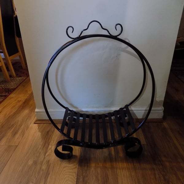 HAND CRAFTED LOG HOLDER............................Wrought Iron (Forged Steel)