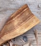 Hand carved left-handed birch wood spatula spoon