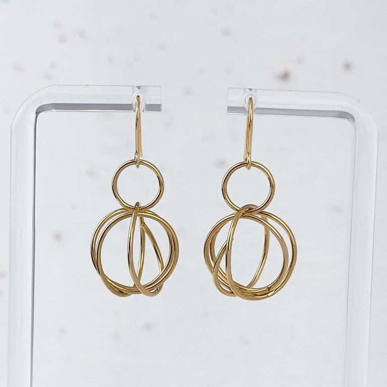 14ct gold filled shaped wire drop earrings - minimalist dangle earrings 
