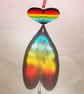 PAW PRINT Fused Glass Rainbow Heart - Image 2