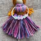 Custom Name 'HAPPY' Angel - Personalised Fluffy Keepsake - Phone & Bag Charm