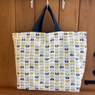 Tote bag, beach bag, short handle shopper in geometric print