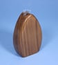 Handcrafted Walnut Wood Sculptural Vase with Glass Liner - Image 3