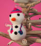 Wool Felted Snowman Christmas Bauble  - Image 5
