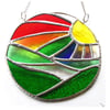 New Day Stained Glass Suncatcher Handmade Rainbow Ring 032