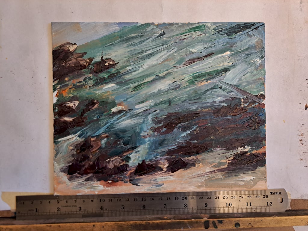 Diagonal Rocks (Original Landscape Painting)