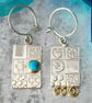 Handmade opal earrings, sterling silver, red opal, asymmetric, gemstone choice - Image 7