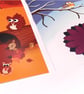 British Wildlife Set of 3 12" landscape prints, cute seasonal animal nursery art - Image 4