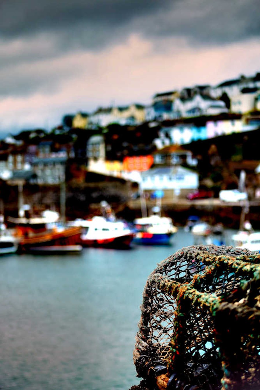 Mevagissey Print Lobster Pots Cornwall Fishing Village Picture