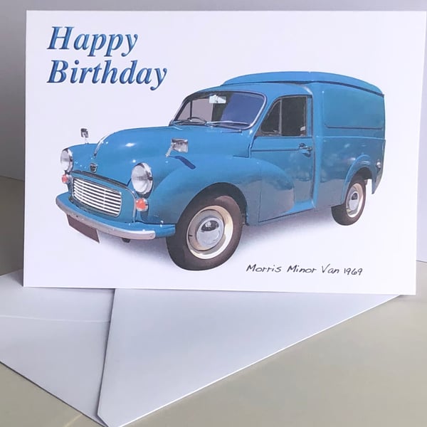Morris Minor Van 1969 - Greeting Card for the Sentimental Business Owner