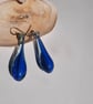 Blue Teardrop Glass Earings  - Image 1