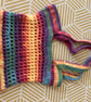 Bright rainbow handmade crochet bag 