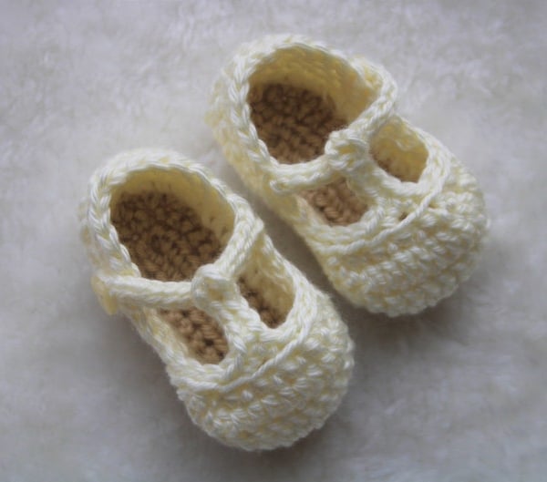 Baby T-Strap Shoes, Cream Baby Girl Shoes, Sizes Newborn - 12 Months