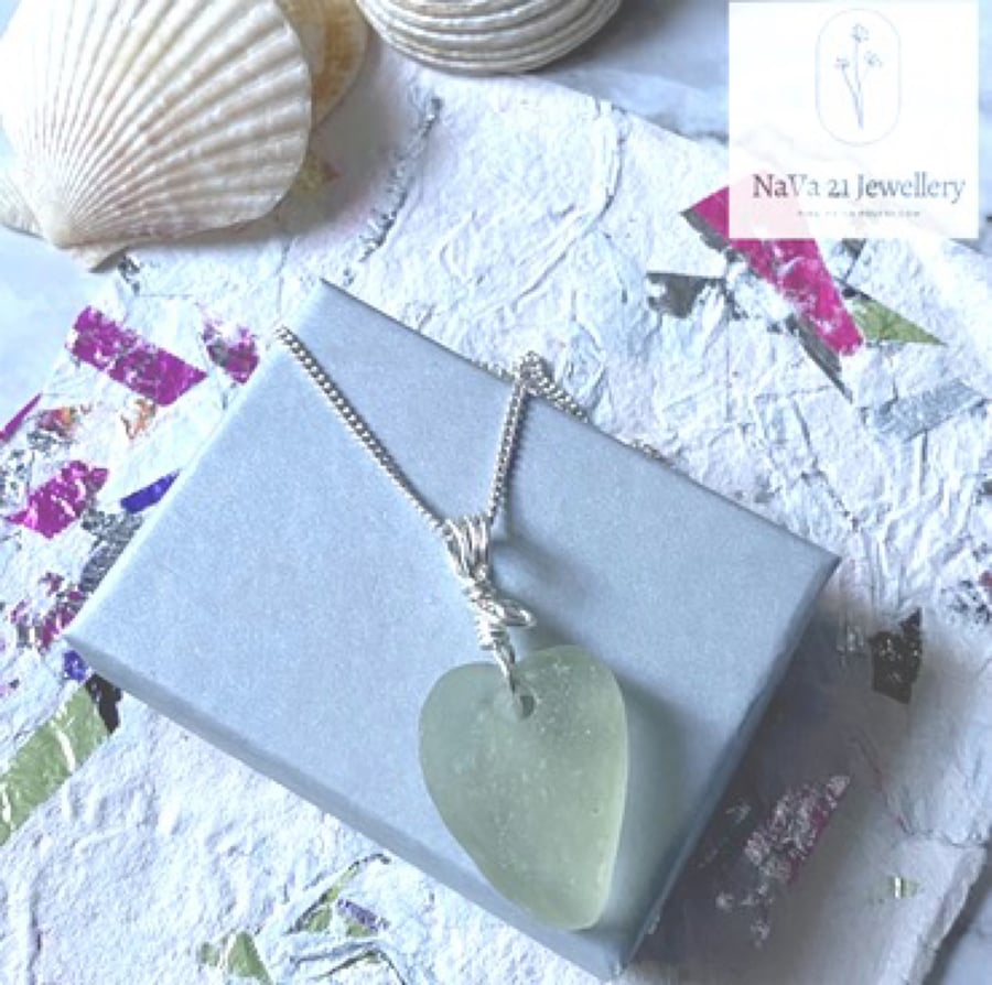 Sea foam Seaglass Pendant - REF: SF 02