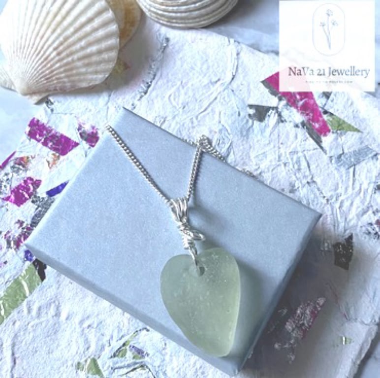 Sea foam Seaglass Pendant - REF: SF 02