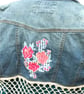 Upcycled denim jacket - tassels and flowers - Image 3