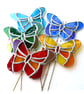 Stained Glass Butterfly Plant Stake Handmade Unique Choice of 5 Colours - Image 2