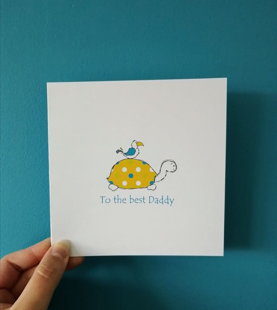 Best Daddy card, Turtle tortoise card, Father's Day Card, daddy card