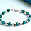 South African Turquoise, Opalite and Pyrite Bracelet
