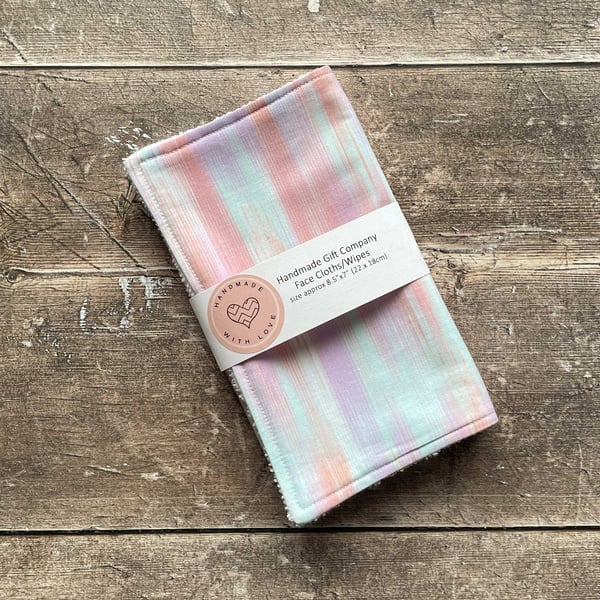 Handmade 2 Pk Face Wipes, Face Cloths, Face Flannels, Eco-Friendly Wipes-FCW13