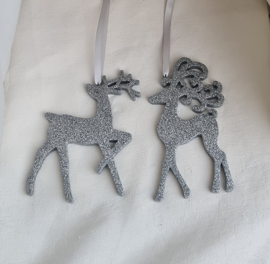 Gorgeous Glittery Reindeer Decs - style A