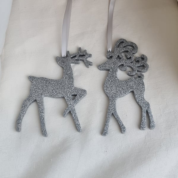 Gorgeous Glittery Reindeer Decs - style A