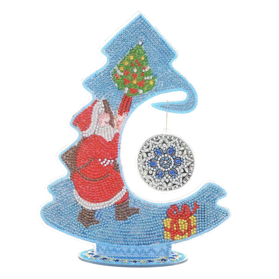 5D DIY Christmas Tree Santa Glow in the Dark Night Stand Diamond Painting for Ad
