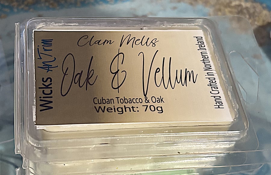 Oak & Vellum Hand Crafted Highly Fragranced Soy Wax Clam Melts