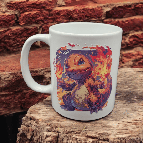 New Charmander Mug Pokemon Go Fan Art Anime TV Fire Type Bright