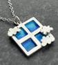 Enamel Pendant, cloud pendant, through the window, enamel jewellery, enamel,  - Image 2
